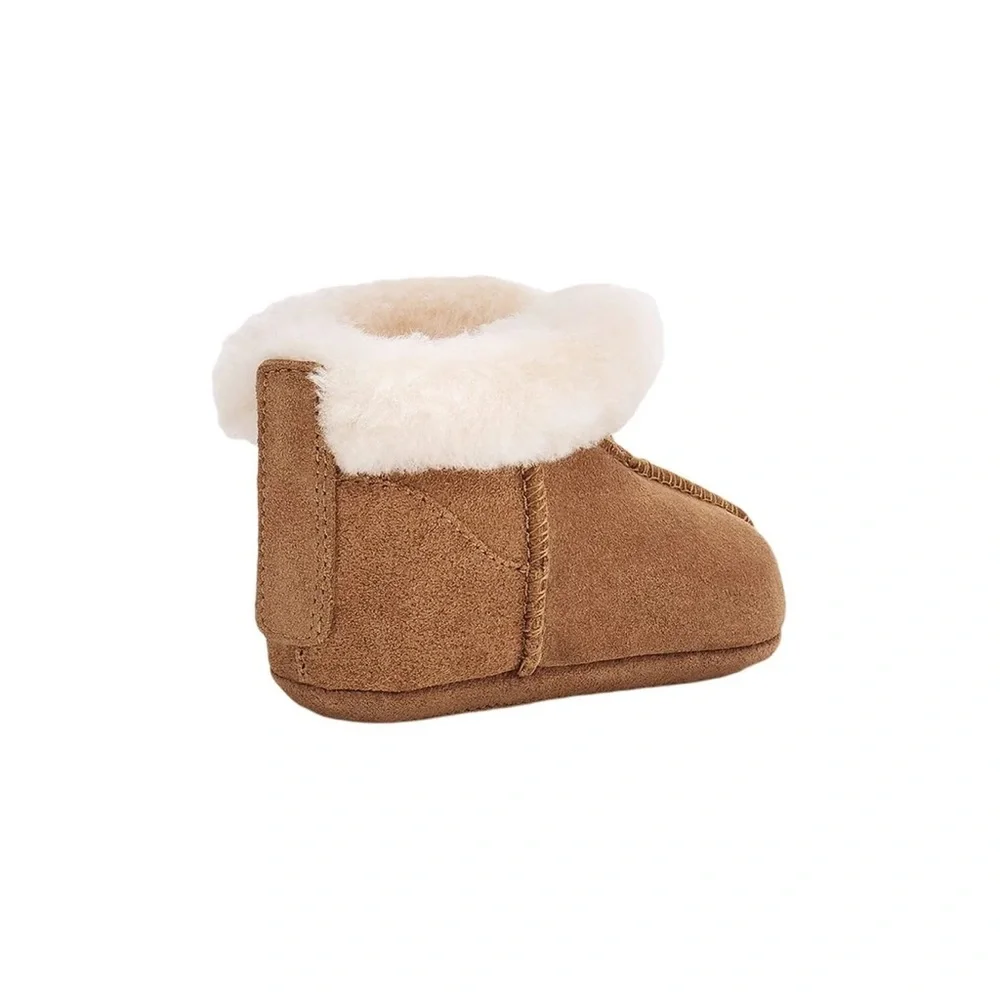 Kids Cozy Shearling-Lined Slipper Bootie - Chestnut